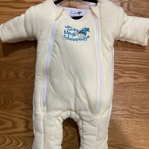 Cream Sleep Sack with Soft Plush Fabric and Zipper Closure